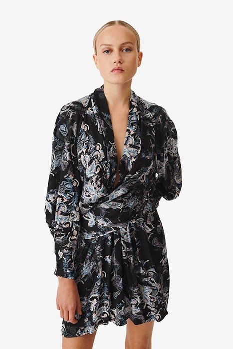 CAMOLLA DRESS IN BLACK MULTICO 1