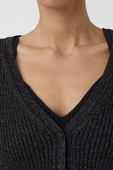 V CARDIGAN LONG SLEEVE KNITS BLACK 5