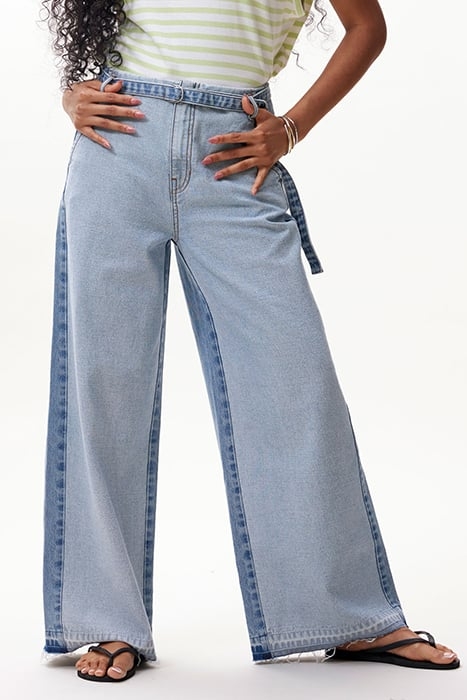 CROPPED STRAIGHT LEG JEANS LIGHT BLUE 1