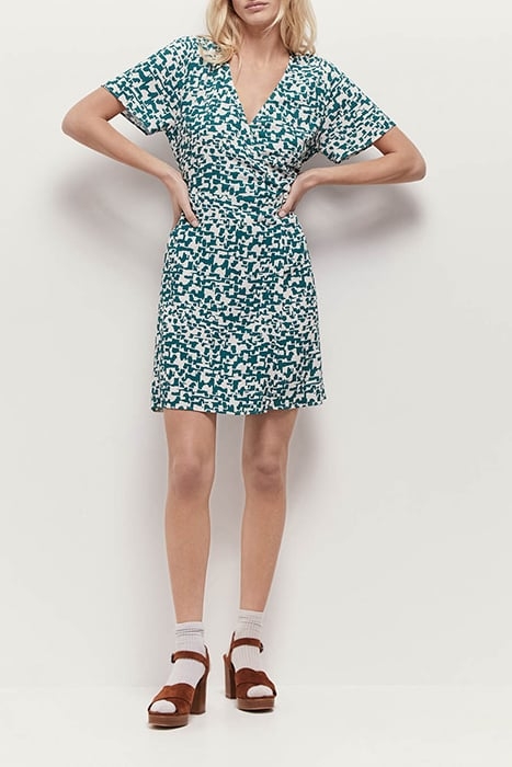 RADNY - ECRU DRESS WITH URBAN BARK PRINT 1