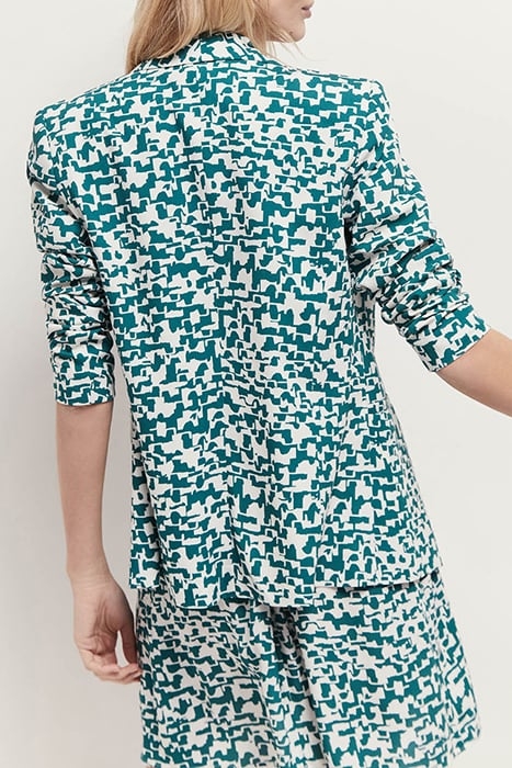 VINNY - ECRU SUIT JACKET WITH URBAN BARK PRINT 2