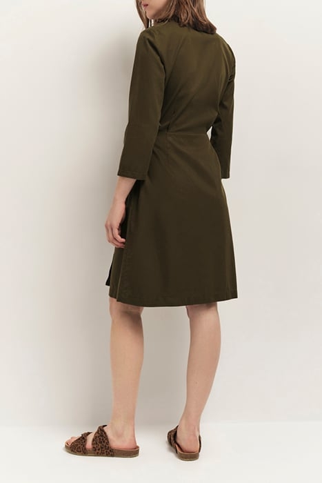 REILLY - KHAKI WRAP DRESS IN LYOCELL® COTTON CANVAS 2
