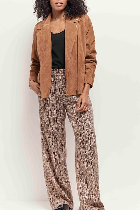 DIKEN - CARAMEL BIKER JACKET IN CERTIFIED SUEDE LEATHER 2