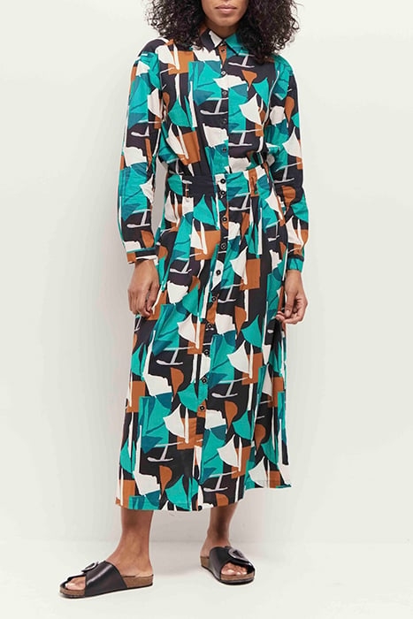 CAPEYA - GREEN GRASS SHIRT WITH ARTY ABSTRACTION PRINT 1