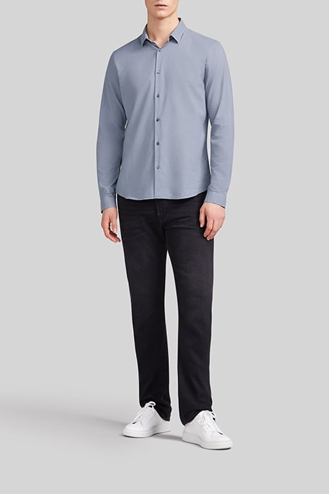 LIGHT BLUE ORGANIC COTTON VOILE SLIM SHIRT 3