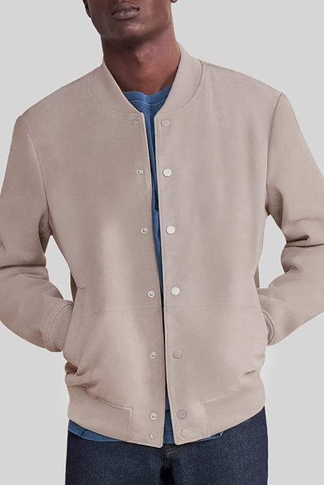 BEIGE SUEDE BOMBER JACKET 4