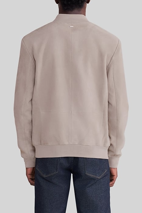 BEIGE SUEDE BOMBER JACKET 2