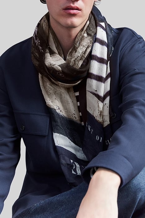 CHALK SCARF WITH SKELETON-SAILOR IMAGE 2