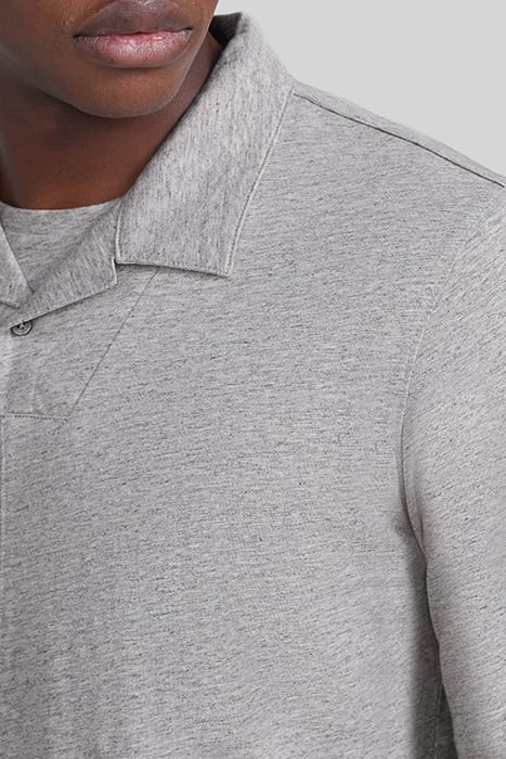 GREY UPCYCLED POLO SHIRT WITH TROMPE-L'OEIL COLLAR 6