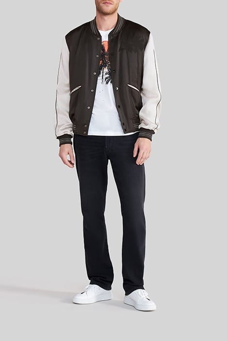BLACK TWO-TONE VARSITY JACKET WITH EMBROIDERY 3