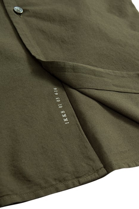 KHAKI ORGANIC COTTON VOILE SLIM SHIRT 4