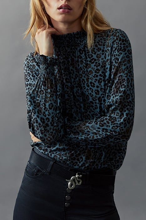 BLUE LENZING™ ECOVERO™ PANTHER-PRINT TOP 7