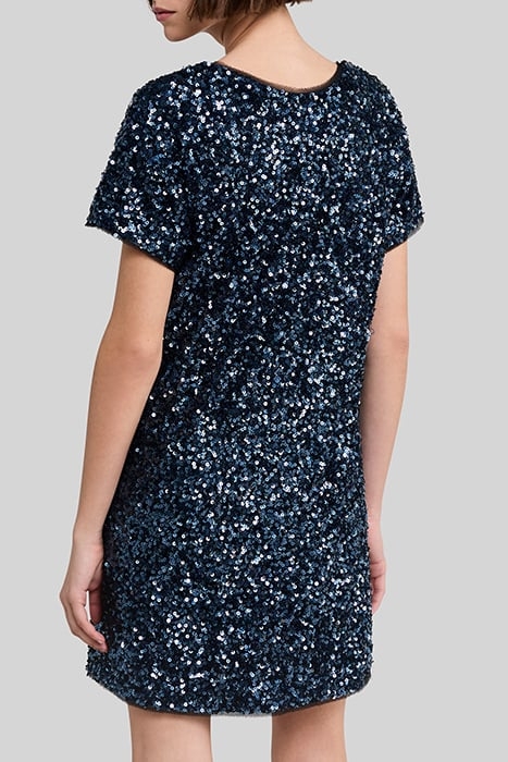 REVERSIBLE SEQUIN-EMBROIDERED BLUE DRESS 2