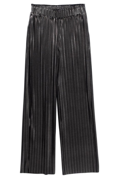 SILVER PLEATED WIDE-LEG TROUSERS 4