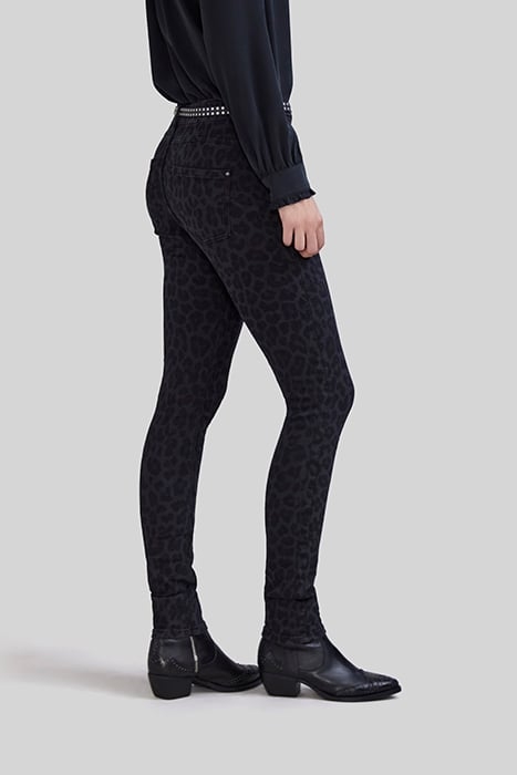 CHARCOAL SLIM JEANS WITH LEOPARD MOTIF 6