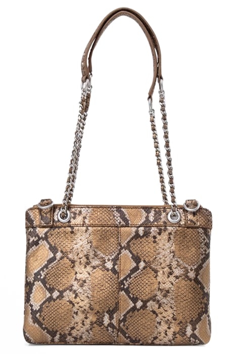 GOLD LEATHER PYTHON-LOOK 1440 REPORTER CLUTCH BAG 3