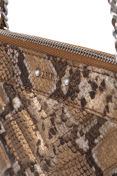 GOLD LEATHER PYTHON-LOOK 1440 REPORTER CLUTCH BAG 7