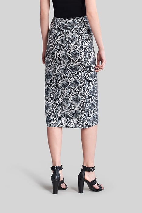 OFF-WHITE SATIN SKIRT WITH GRAPHIC PYTHON PRINT 2