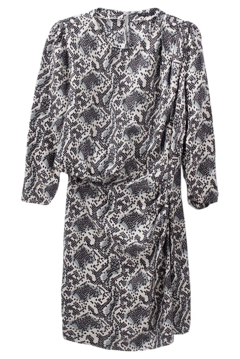 OFF-WHITE SATIN DRESS WITH GRAPHIC PYTHON PRINT 4