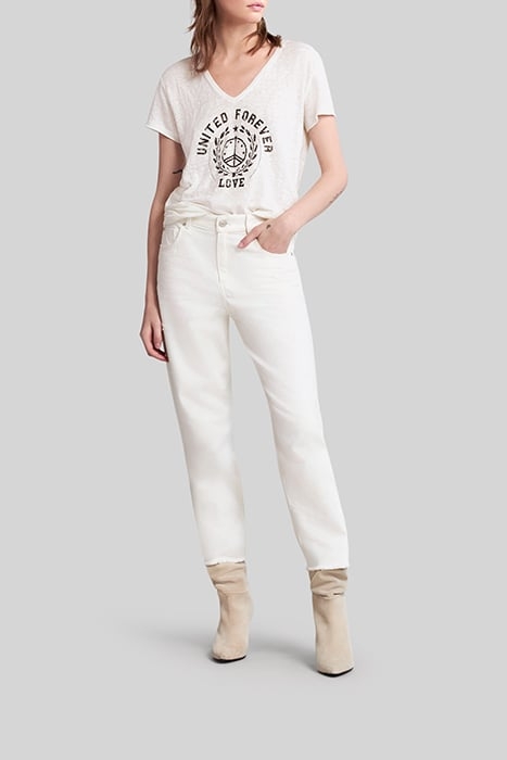 OFF-WHITE BOYFRIEND JEANS WITH FRINGED CUFFS 3