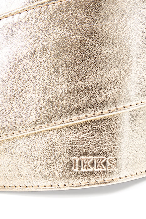 METALLIC GOLD LEATHER DRESS BELT TO TIE 6