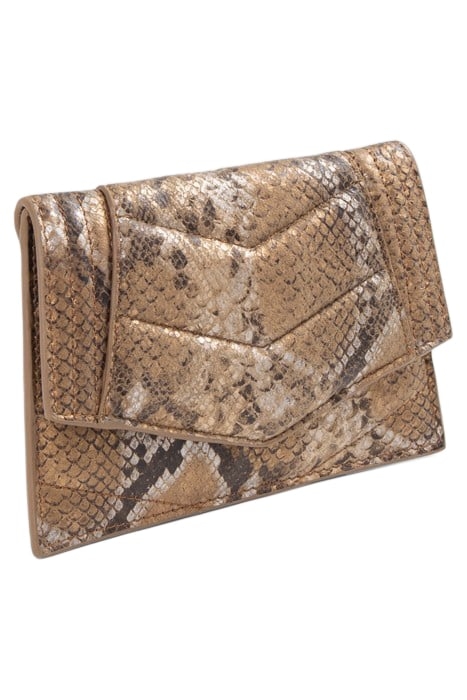 GOLD LEATHER PYTHON CARDHOLDER 3