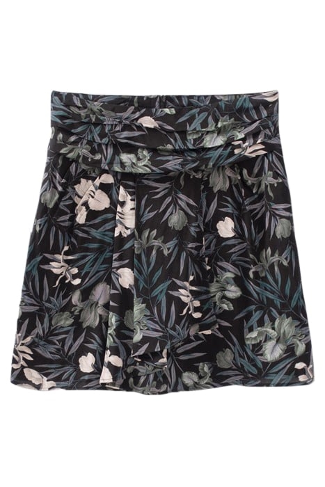 BLACK LENZING™ ECOVERO™ ORCHID PRINT SHORT SKIRT 5