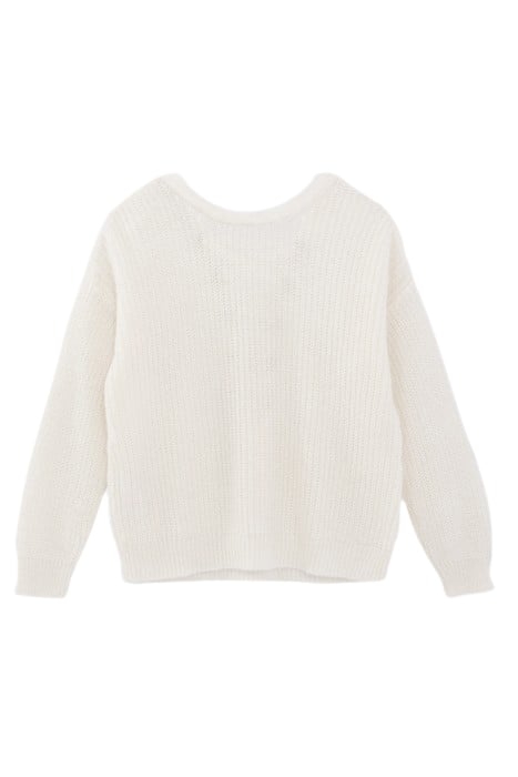 ECRU KNIT XL SWEATER WITH LACED BACK 4