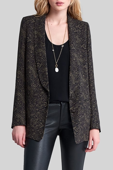 KHAKI LENZING™ ECOVERO™ FLORAL PAISLEY JACKET 1