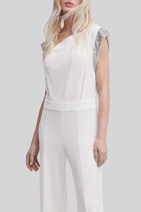 WHITE JUMPSUIT WITH BEADS AND SEQUINS 4