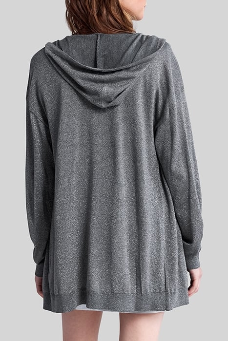 SILVER LUREX KNIT MID-LENGTH CARDIGAN 2