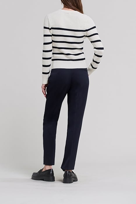 ECRU KNIT SAILOR-STRIPE SWEATER, ANCHOR BUTTONS 3