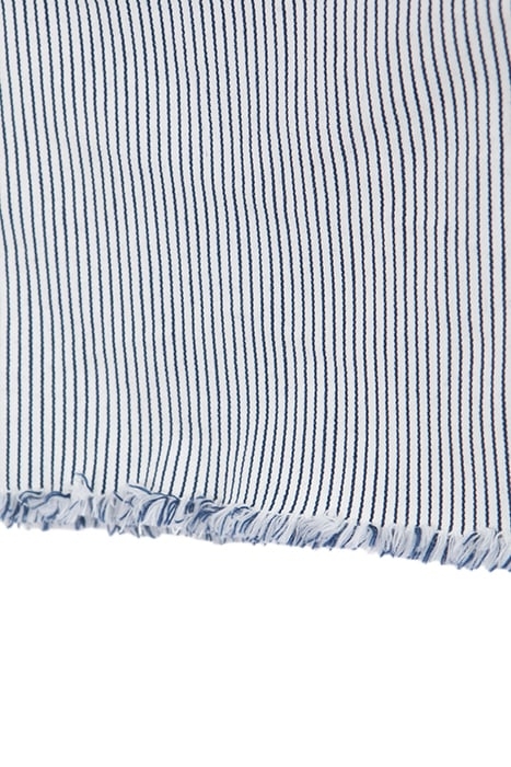 WHITE WATERLESS DENIM SHORTS WITH BLUE STRIPES 7