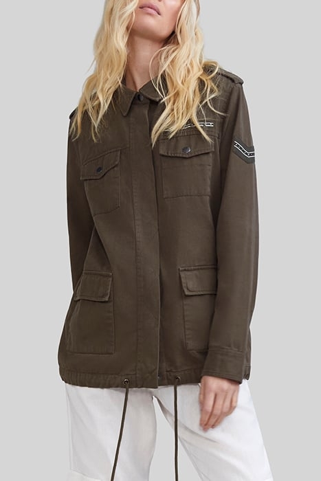 KHAKI COTTON SAFARI JACKET, XL IMAGE BACK 1
