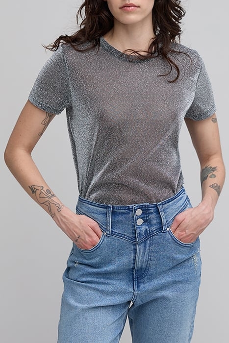 SILVER LUREX T-SHIRT WITH ANIMAL PRINT 1