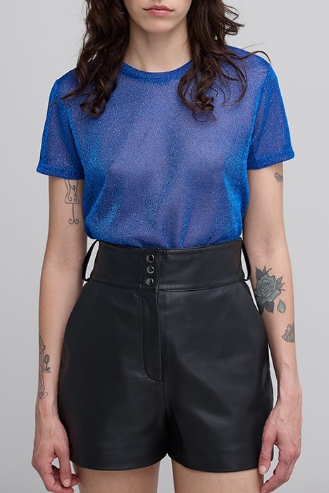 COBALT LUREX T-SHIRT WITH ANIMAL PRINT 1