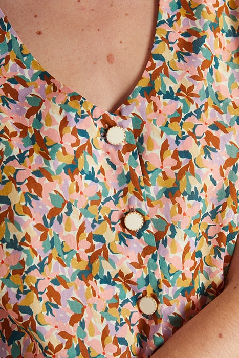 SALMON PINK FLORAL PRINT DRESS 6