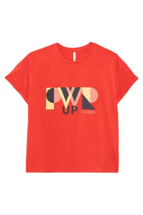 CRIMSON RED T-SHIRT WITH XL SLOGAN 1