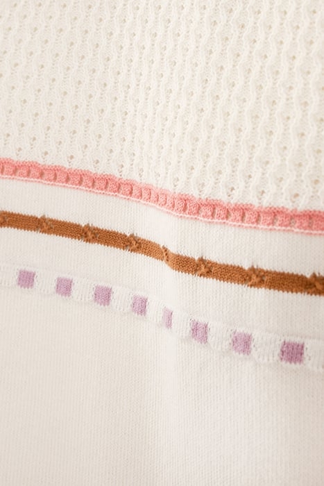 ECRU KNIT FINE-STRIPE CARDIGAN 7