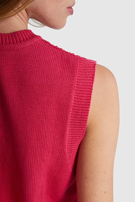 MAGENTA KNIT SLEEVELESS SWEATER 4