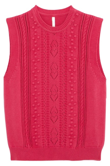 MAGENTA KNIT SLEEVELESS SWEATER 3
