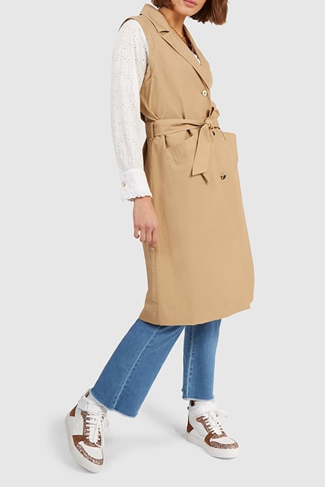 BEIGE TRENCH COAT WITH DETACHABLE SLEEVES 6