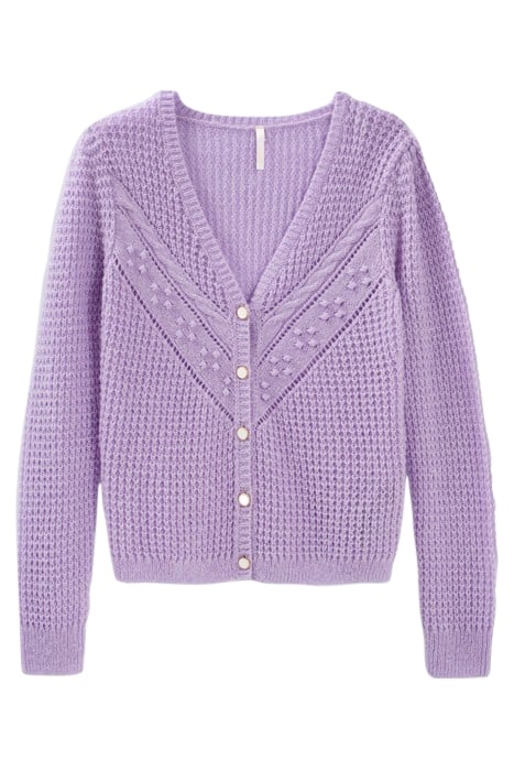 VIOLET DECORATIVE KNIT CARDIGAN 4