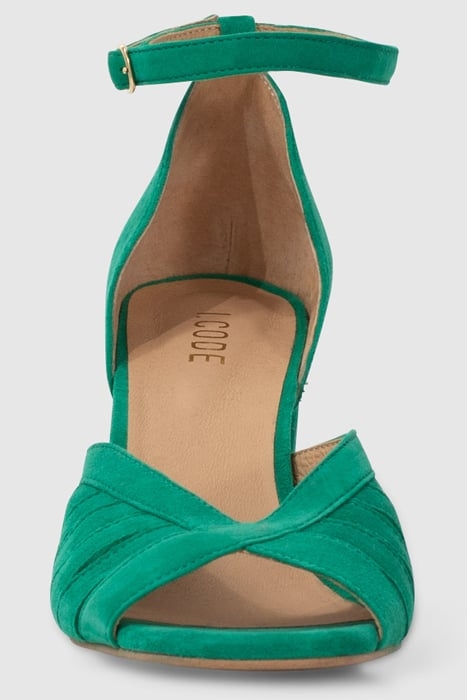 MEADOW GREEN SUEDE HEELED SANDALS 3