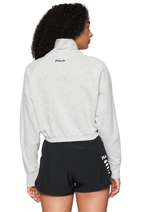 TORREGLIA CROPPED HALF ZIP SHIRT LIGHT GREY MELANGE 2