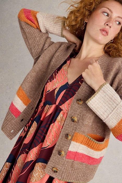JUDI STRIPE CARDI NATURAL MULTI 4