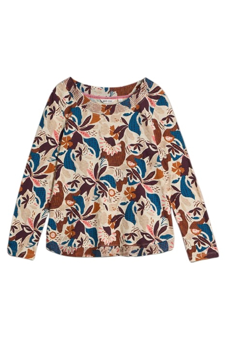 LONG SLEEVE WEAVER TEE NATURAL PRINT 3