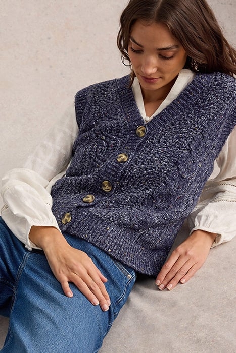 CABLE NEP BUTTON THROUGH TANK NAVY MULTI 4