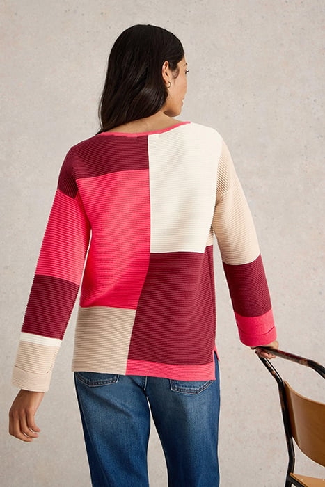 JANA COLOURBLOCK JUMPER PLUM MULTI 4