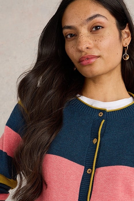 LULU STRIPE CARDI CHARTREUSE MULTI 5